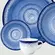 Aparelho Jantar Chá e Café 42 Peças Porcelana Schmidt - Dec. Esfera Azul 2413