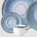 Aparelho Jantar Chá e Café 42 Peças Porcelana Schmidt - Dec. Esfera Azul Celeste 2414