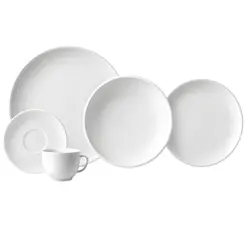 Aparelho Jantar e Chá 20 Peças Porcelana Schmidt - Dec. Artesanal 2412