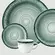 Aparelho Jantar e Chá 30 Peças Porcelana Schmidt - Dec. Esfera Verde 2418