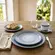 Aparelho Jantar e Chá 20 Peças Porcelana Schmidt - Dec. Esfera Azul Celeste 2414