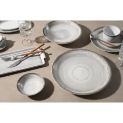 Prato Risoto Porcelana Schmidt - Dec. Esfera Cinza 2416