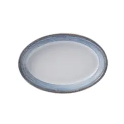 Travessa Rasa Oval 17cm Porcelana Schmidt - Dec. Esfera Azul Celeste 2414