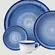 Aparelho Jantar e Chá 30 Peças Porcelana Schmidt - Dec. Esfera Azul 2413