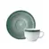 Xicara Chá com Pires Porcelana Schmidt - Dec. Esfera Verde 2418