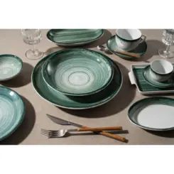 Prato Risoto Porcelana Schmidt - Dec. Esfera Verde 2418