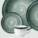 Aparelho Jantar Chá e Café 42 Peças Porcelana Schmidt - Dec. Esfera Verde 2418