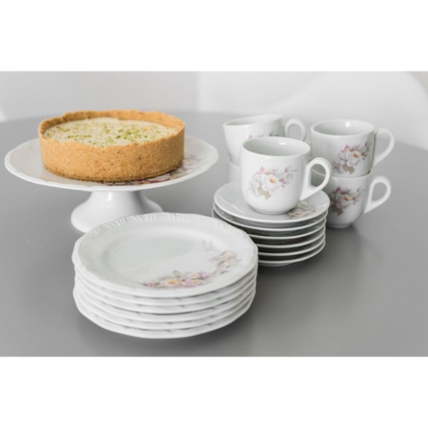 Aparelho de Jantar Porcelana Schmidt 41 peças - Dec. Eterna E351