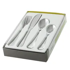 Conjunto com 4 Talheres Infantil de Aço Inox Bear