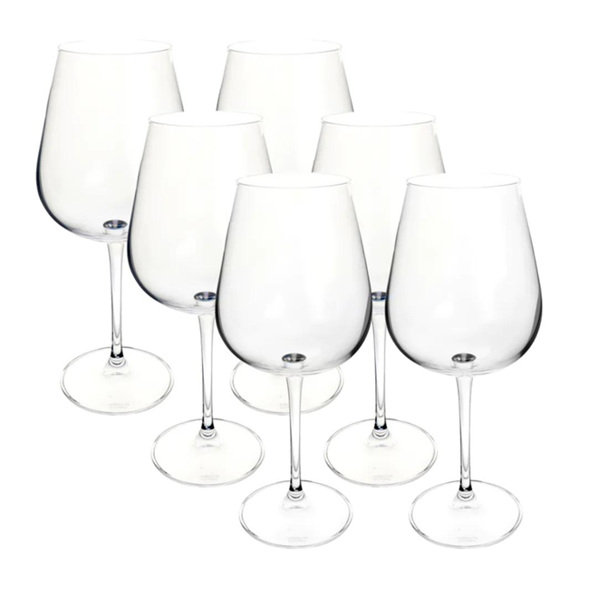 Jogo de 6 tacas para vinho branco Xtra em cristal ecologico 360ml A23,5cm -  Liane Casa Decor