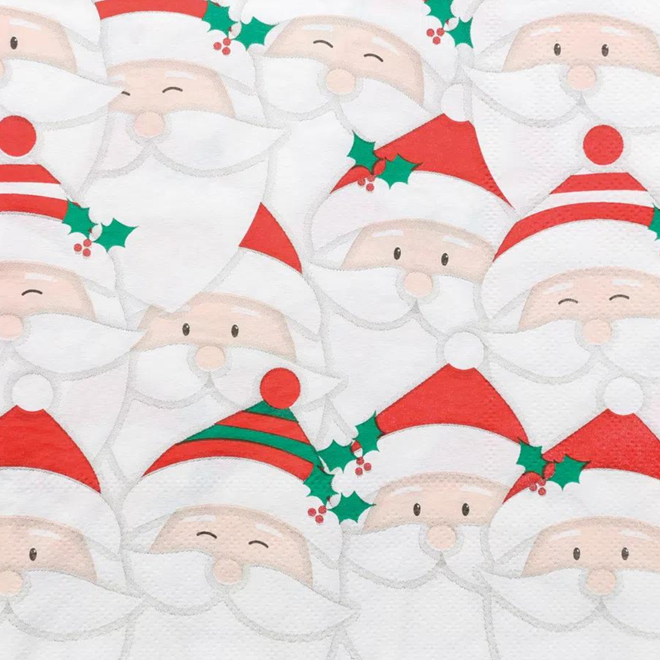 Guardanapo de Papel Branco Natal Ho Ho Ho Noel 33cm 20un - Mania