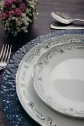 Aparelho Jantar e Chá 20 Peças Porcelana Schmidt - Dec. Saint Germain Izabel 2339