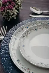 Aparelho Jantar e Chá 20 Peças Porcelana Schmidt - Dec. Saint Germain Izabel 2339