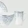 Aparelho com Bowl e Caneca 16 Peças Porcelana Schmidt - Dec. Sensile Blu 2424