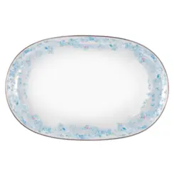 Travessa Rasa Oval 36cm Porcelana Schmidt - Dec. Sensile Blu 2424