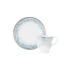Xicara Café com Pires Porcelana Schmidt - Dec. Sensile Blu 2424