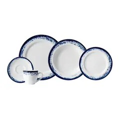 Aparelho Jantar e Chá 20 Peças Porcelana Schmidt - Dec. Nevoa 2420