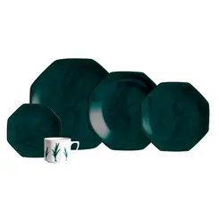 Aparelho Jantar e Chá 20 Peças Porcelana Schmidt - Dec. Ártemis 2428