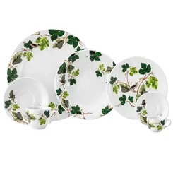 Aparelho Jantar Chá e Café 42 Peças Porcelana Schmidt - Dec. Uirapuru 2423