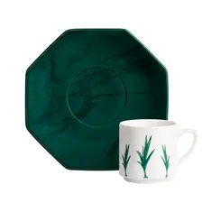 Xicara Café com Pires 120ml Porcelana Schmidt - Dec. Ártemis 2428