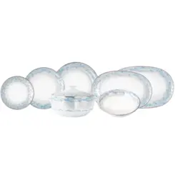 Aparelho de Jantar 41 Peças Porcelana Schmidt - Dec. Sensile Blu 2424