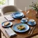 Aparelho Jantar Chá e Café 42 Peças Porcelana Schmidt - Dec. Jeans 2426