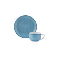 Xicara Café com Pires Porcelana Schmidt - Dec. Jeans 2426