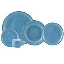 Aparelho Jantar e Chá 20 Peças Porcelana Schmidt - Dec. Jeans 2426