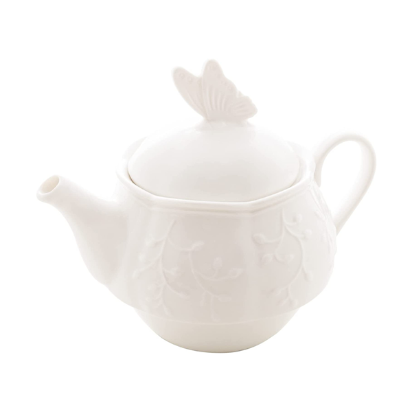 Jogo Chá E Café Porcelana Branco Butterfly 3 Pçs Envio Já