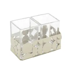 Porta Talher de Aço Inox Com Cristal 18cm - Wolff