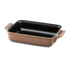 Assadeira De Cerâmica Retangular Clear Cobre