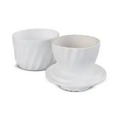 Manteigueira Francesa de Cerâmica Twist Branco
