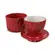Manteigueira Francesa de Cerâmica Twist Vermelho