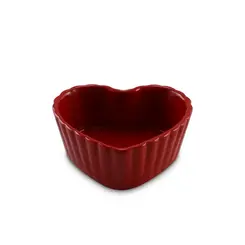 Ramequim de Cerâmica Coração Vermelho