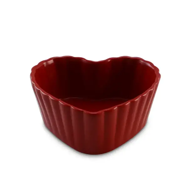 Ramequim de Cerâmica Coração Vermelho