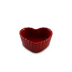 Ramequim de Cerâmica Coração Vermelho