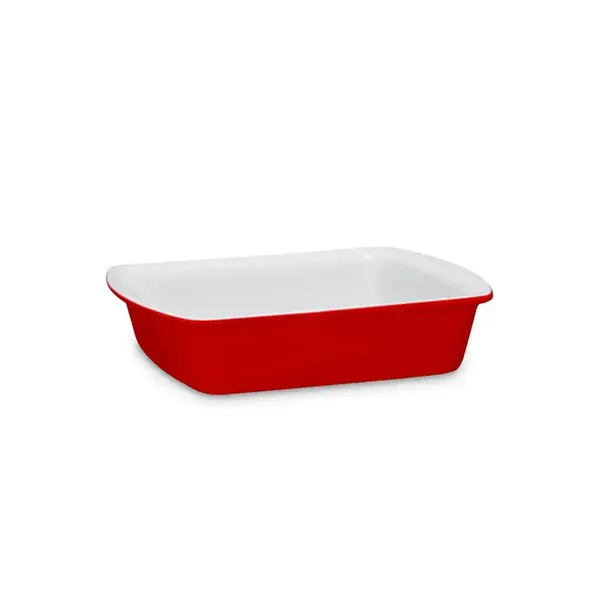 Travessa Retangular de Cerâmica Vermelho