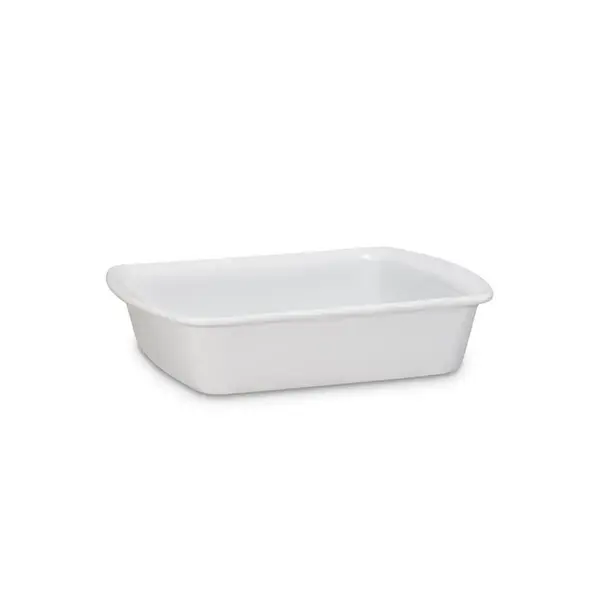 Travessa Retangular de Cerâmica Branco