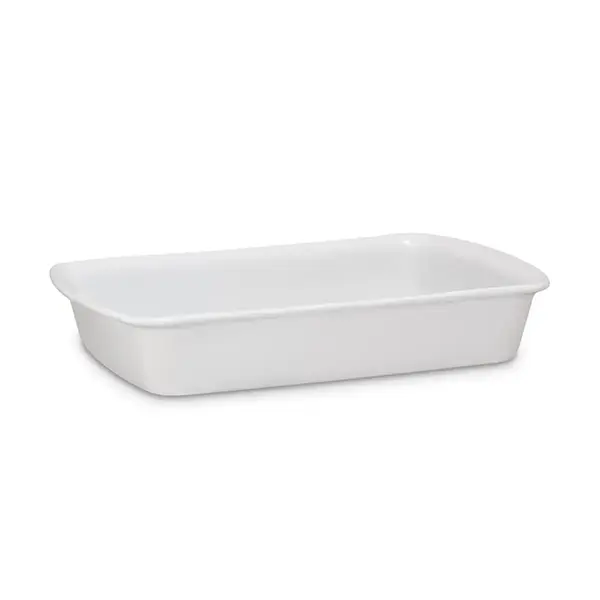 Travessa Retangular de Cerâmica Branco