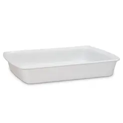 Travessa Retangular de Cerâmica Branco
