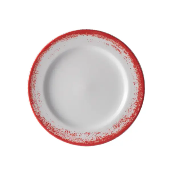 Prato Sobremesa Porcelana Schmidt - Dec. Nevoa Vermelho 2429