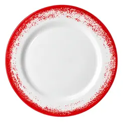 Prato Raso Porcelana Schmidt - Dec. Nevoa Vermelho 2429