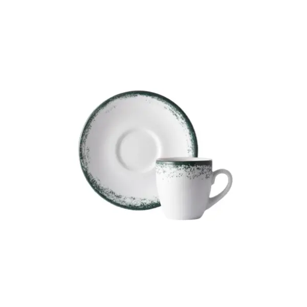 Xicara Café com Pires Porcelana Schmidt - Dec. Nevoa Verde 2432