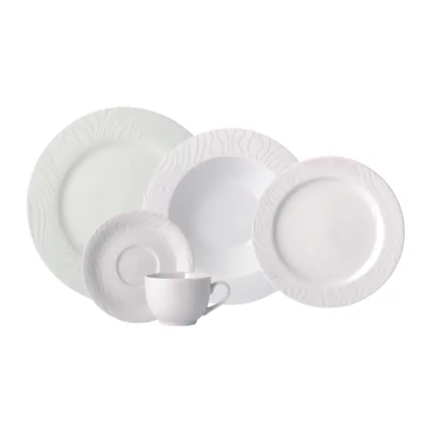 Aparelho Jantar e Chá 30 Peças Porcelana Schmidt - Mod. Luiza 244
