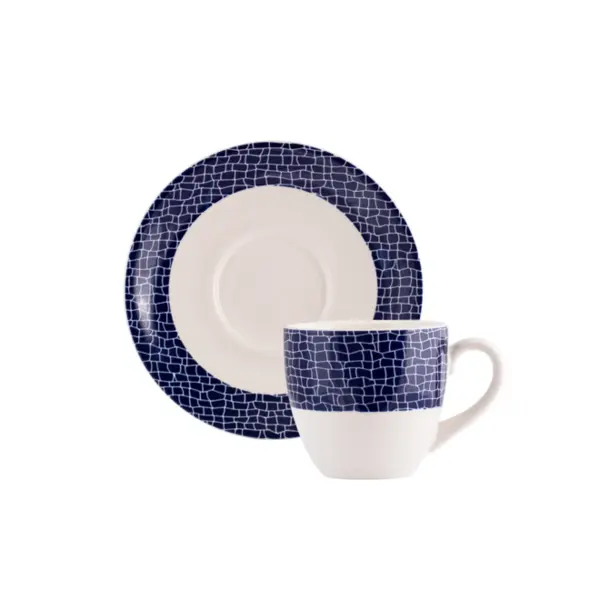 Xicara Chá com Pires Porcelana Schmidt - Dec. Mosaico R003