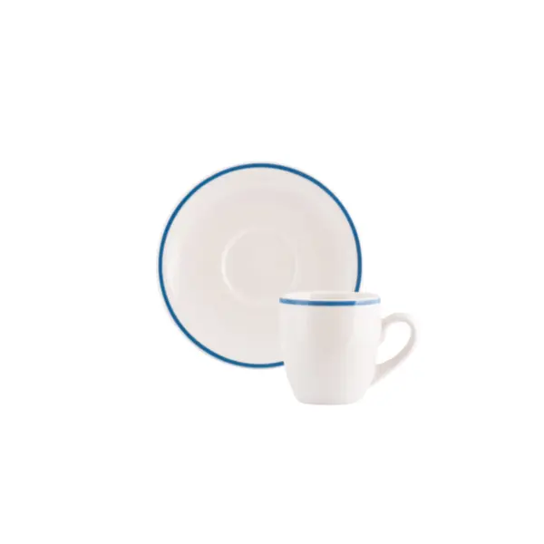 Xicara Café com Pires Porcelana Schmidt - Dec. Filete Azul R004
