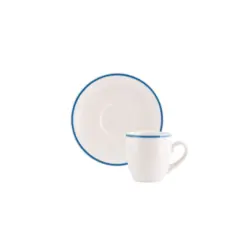 Xicara Café com Pires Porcelana Schmidt - Dec. Filete Azul R004