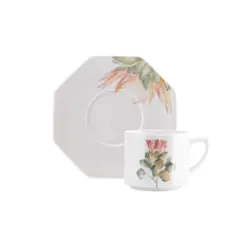 Xicara Chá com Pires 280ml Porcelana Schmidt - Dec. Kapama 2445