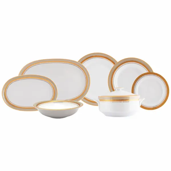 Aparelho de Jantar Porcelana Schmidt 41 Peças - Dec. Topazio Imperial 2442