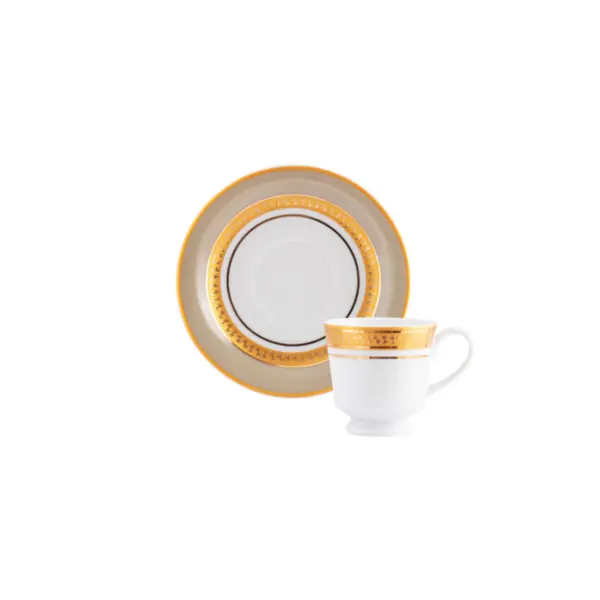 Xícara Café com Pires Porcelana Schmidt - Dec. Topazio Imperial 2442